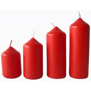 Svíčka adventní červená 4 velikosti,   průměr  4 cm