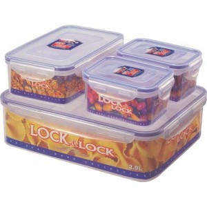 Dóza na potraviny LOCK, set 4 ks, 3,9l/ 1l/ 470ml